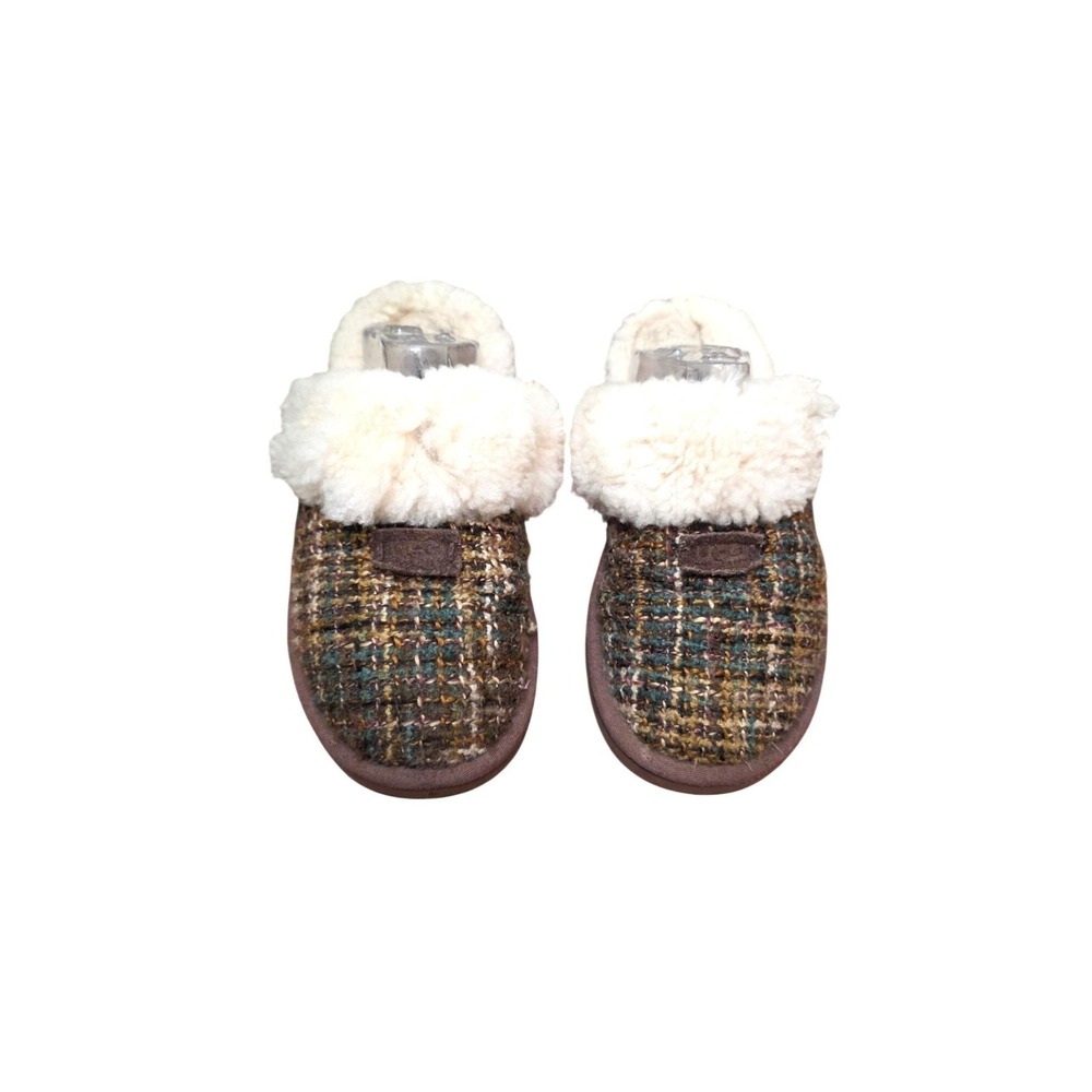 UGG Australia Scuffette Crochet Shearling Cuffed Tweed Slippers‎ Size 8